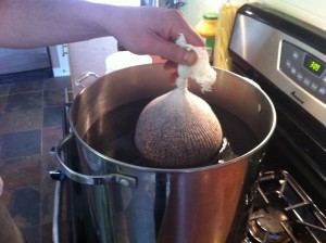 Removing Steeped Barley Bag
